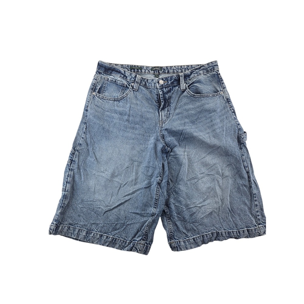 Wild Fable Shorts Women 12 Blue Low Rise Denim Carpenter Utility Pocket